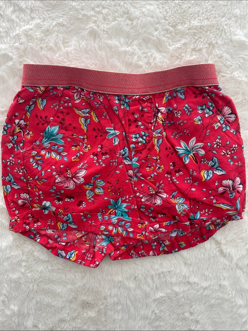 SALE! GAP Kids Floral Red Cotton Lounge Shorts Size 4